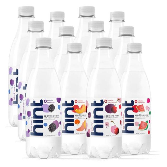 Hint Sparkling Water Variety Pack 힌트 탄산수 4가지 과일맛 버라이어티팩 16.9 Floz (500ml) 32팩, 1개