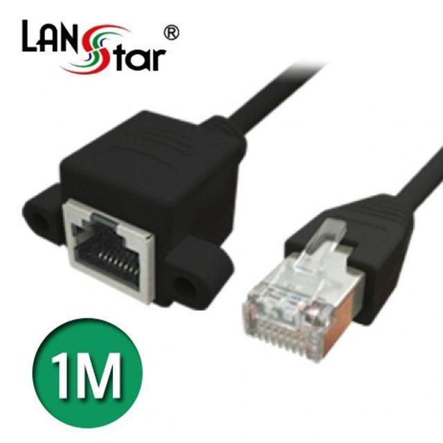 OQI668128FTP 검정 1M 랜연장 Open Screw 5E 판넬형 CAT 케이블, 단일색상