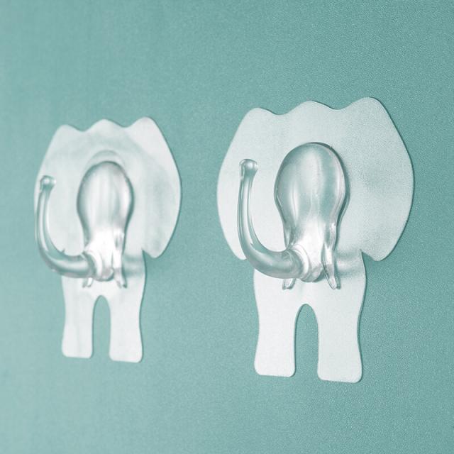 [10 개 장 착] 창의 적 인 코끼리 갈고리 주방 벽 흔적 없 이 갈고리 욕실 방수 벽 걸 이 하중 면제 못 갈구리 계산 10 개 (투명)