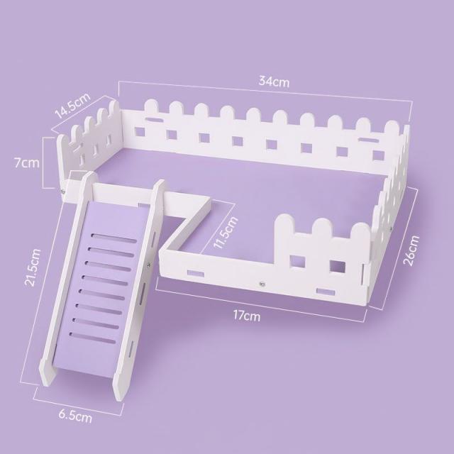 3단사다리 햄스터 평테이블 47/60기본우리 금사곰 전용 이층삼층 장난감 Diy사다리를 지니다 조경 작은애완동물 용품 C01 통용 T07 60평테이블 퍼플화이트 울타