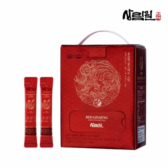 [상림원] 홍삼정 골드레드 홍삼스틱 100포 대용량 홍삼진액 선물세트 (100일분), 10g x 100포, 1세트
