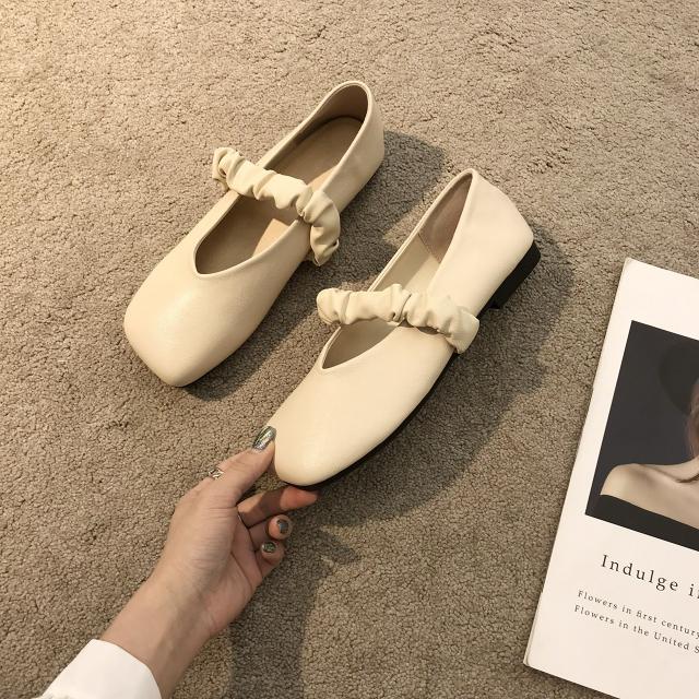 지꾸마켓 플랫모카신 스윗 부드러운 늦어지다 밑창 임부 메리 제인 단화 클래식 사각코 소프트레더 여성 여름