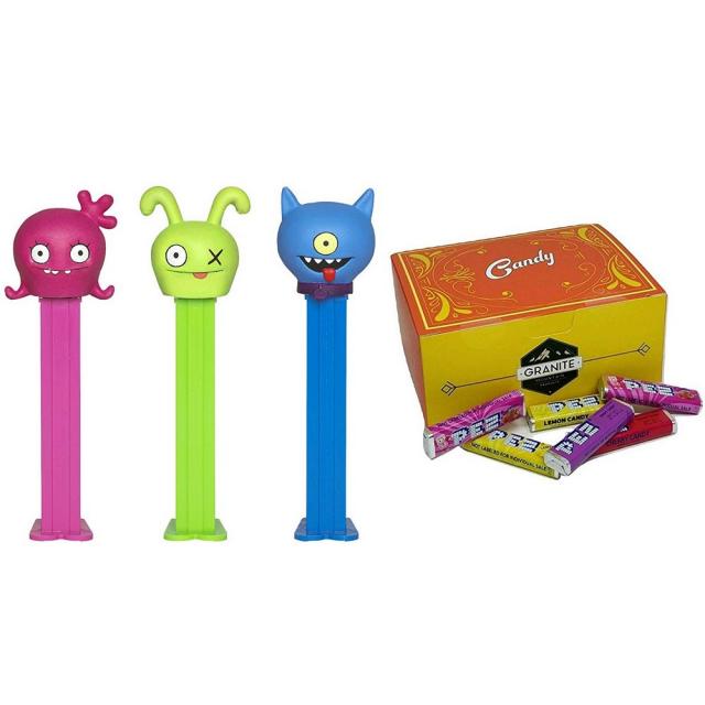 GRANITE MOUNTAIN PRODUCTS PEZ 사탕 못생긴 인형 디스펜서 사탕 선물팩세트 (5개 항목) 소 MOXY 6개 엑스트라 캔디 리필 함께 추악한개 디스펜서 선물팩, 선택, 상세설명참조
