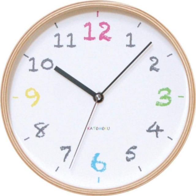 KATOMOKU plywood wall clock 14 km-85NRC 자연 전파 시계 연속 초침 φ202mm, 단일상품