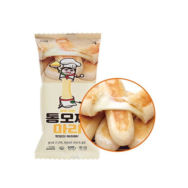 [로뎀]통모짜 마리 100g x 10개 자연산 모짜렐라 치즈가 가득한 쟁여탬 캠핑 간식, 1세트