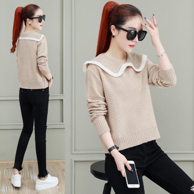 에스와이컴퍼니 니트 스웨터 의 규율 천백 인자함 두꺼운 여성 겨울 가을 외 입다 와이드 루즈핏 스타일리쉬 숏