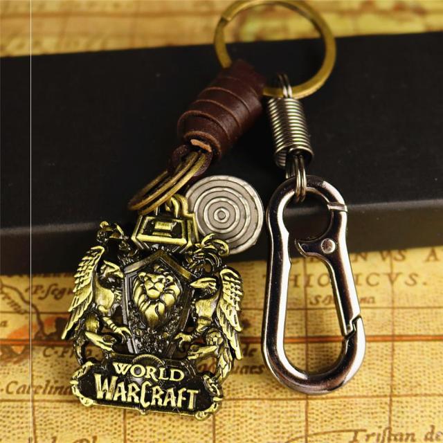 엠블럼 2차원 마수 세계 게임 주변 자동차 열쇠고리 걸이식 부락 연맹 휘장 소가죽 커플용품, T07-브론즈 연맹 진피 밧줄+허리버클(선물포장)