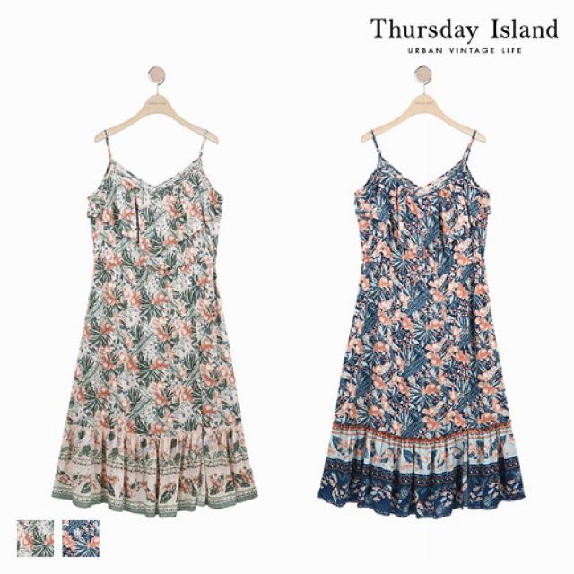 써스데이아일랜드 [Thursday Island]여성 허리 스트링 비치 드레스(T184MOP258W)