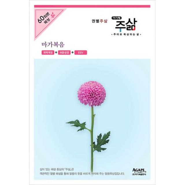 주삶 : 개역개정 마가복음 : 주야로 묵상하는 삶 개역개정 + 쉬운성경 + ESV 60회분 묵상, 아가페출판사