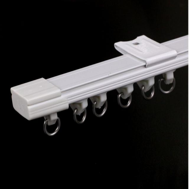 커튼봉 초슬림 커튼궤도 레일 베이원도우 안으로여는 베란다 설치 세트불필요 구멍뚫는 케이스, T05-화이트 직선궤도