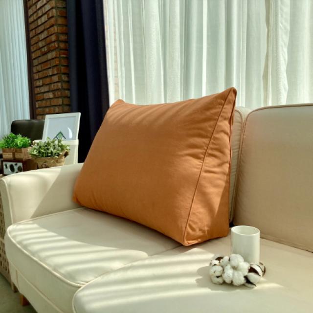 호옴 순면 대형 삼각 침대등쿠션 세모베개 집순이배게 등받이 헤드, 모던 오렌지