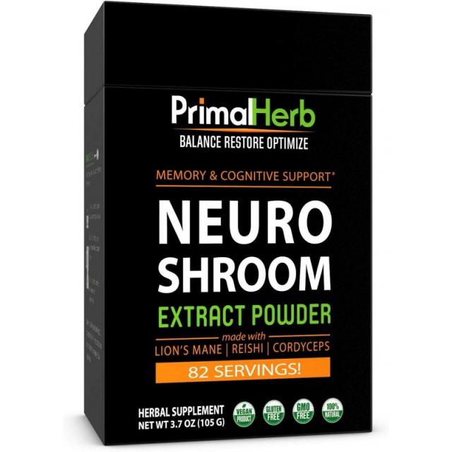 초점 에너지 기억력 및 명료성을위한 뇌 보충제 | Nootropics 스택 | Primal Herb | 사자 갈기 버섯 &, 단일상품