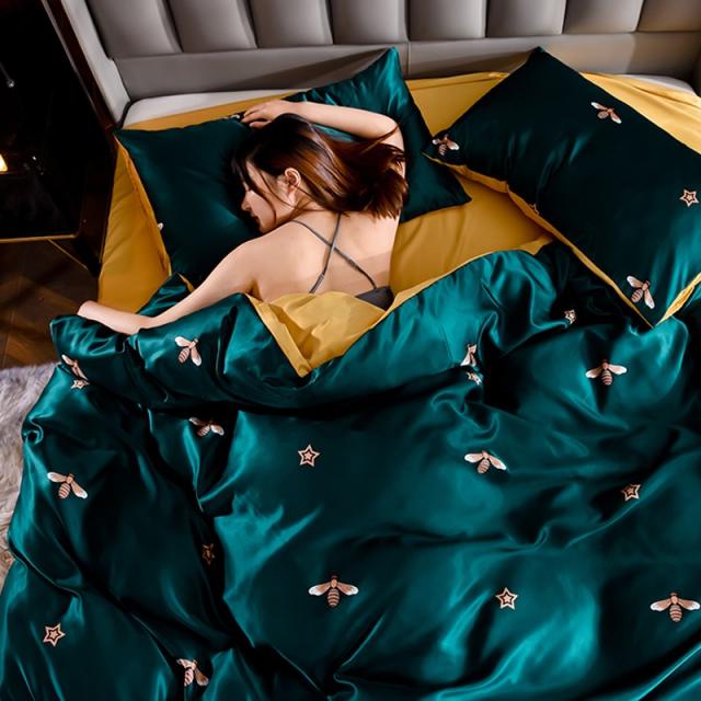 이불커버 여름시즌 사종 유럽식 매끄러운 ins북유렵풍 침구 침대커버 핫아이템 4, C04-2.0m침대(침대커버 상품 4세트)사용 220*240이불