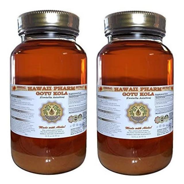 멀티비타민 Gotu Kola Liquid Extract Organic Gotu Kola Centella Asiatica Tincture 2 oz, 본문참고, Size = 2x32 Ounce Unfiltered