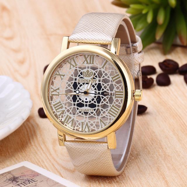 blackpink여식 캐주얼 인조 가죽 벨트 모의 석영 원형 시계 시계 중공 시계 시계 시계 시계 시계