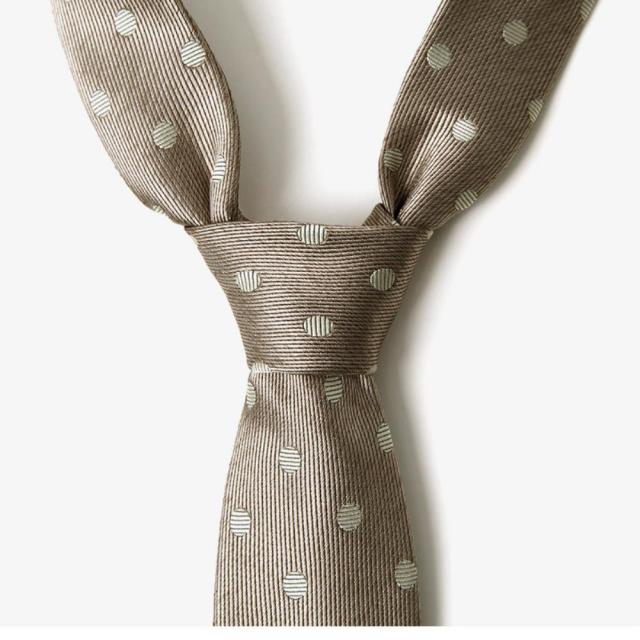 도트 브라운색상 친근감있는 넥타이 일반 출근복장