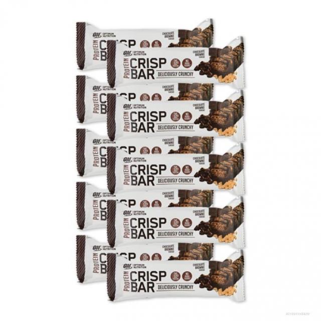 Optimum Nutrition Crisp Protein Bar Choc Brownie Full Box 옵티멈뉴트리션 크리스프 프로틴 바 초콜릿 브라우니 65g 10개