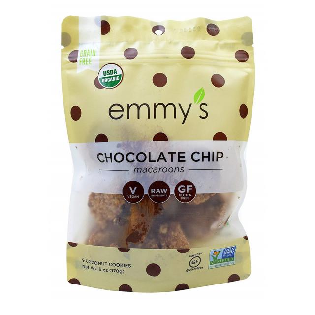 Emmys Organics Coconut Cookies Chocolate 에미스 오가닉 코코넛 쿠키 초코칩 6oz 2팩 X 2세트 1개