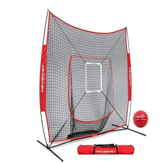 야구 소프트볼 투구 타격 배팅티 연습 네트 피칭망 투수 타자 스트라이크 존 포함, 레드 블록 네트 + 타겟 박스