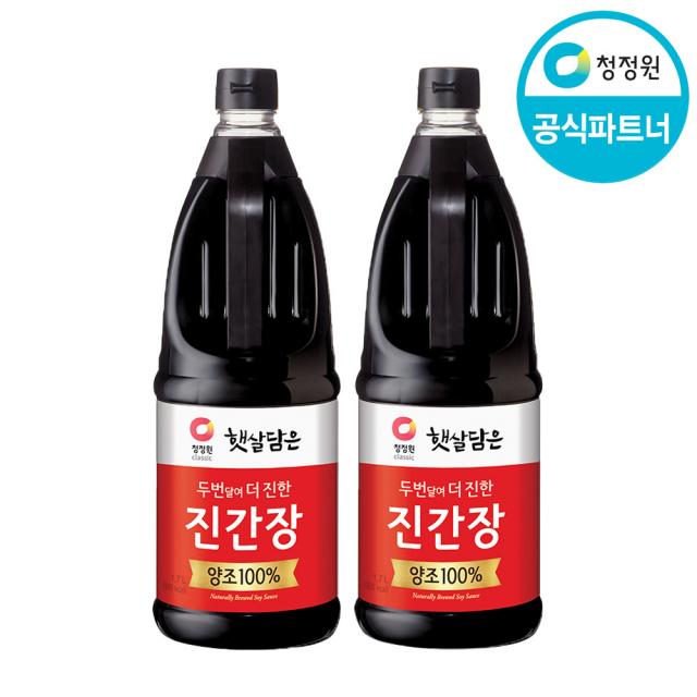 청정원 두번달여 더 진한 진간장, 1.7L, 2개