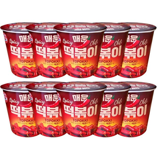 케이밥 컵떡볶이 80g 매운맛 치즈 짜장(3가지맛) 10입, 10개