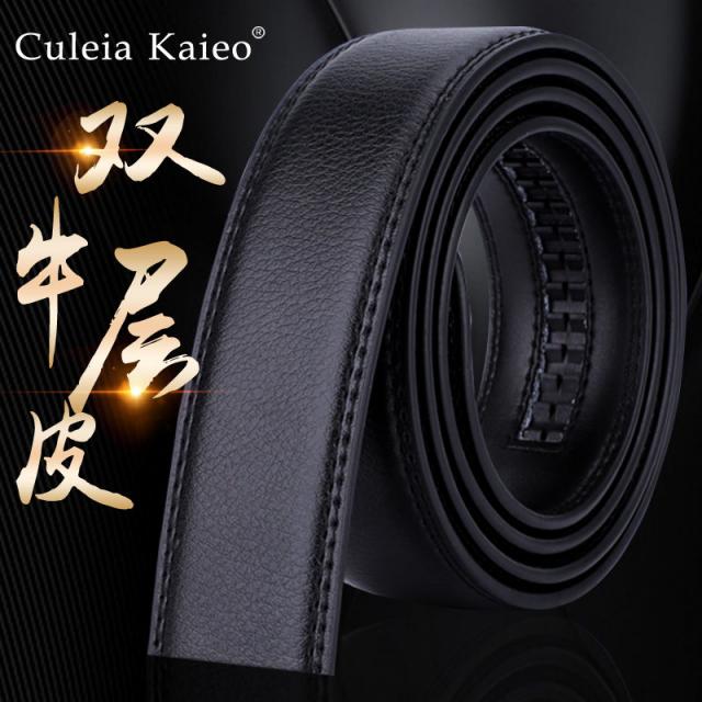 자동 버클 가죽벨트 밑도 끝없다 소가죽 있음 남자 리얼가죽 헤드 었음 중년 청년 머리가 비지니스 35CM 2978122585, 머리가 없다 내피 허리띠, 115cm