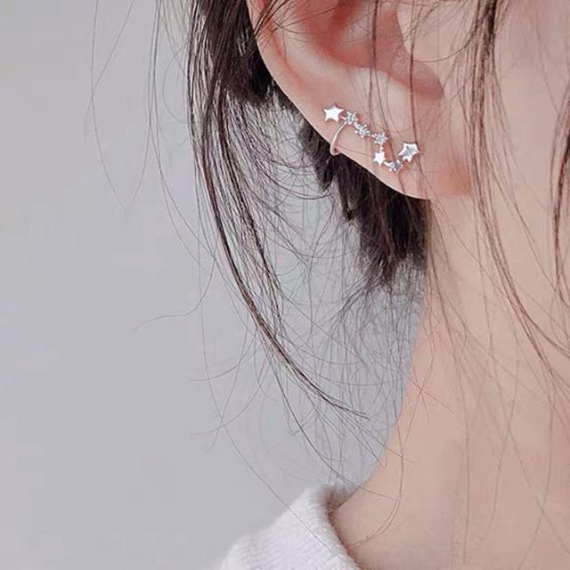 Dfmei S925 순은베이더우싱 이어링 오각별 이어링 정교함끼다