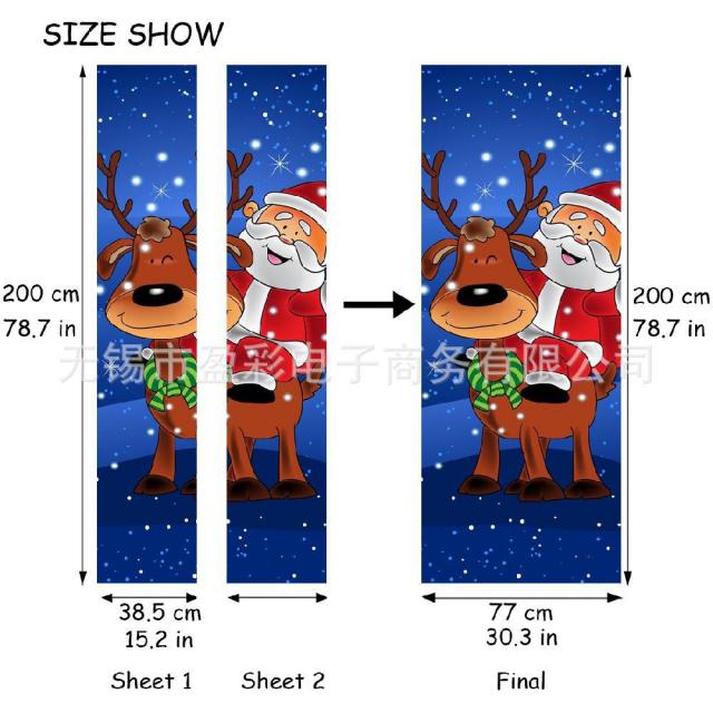거실포인트벽지 성탄 타입 3D 에코 DIY 팬시 도어 스티커 방수 가능 제거 PVC 장식 억지로 갖다 2083968132, DP-1899-DS-1-0 눈 덮인, 38.5*200cm*2