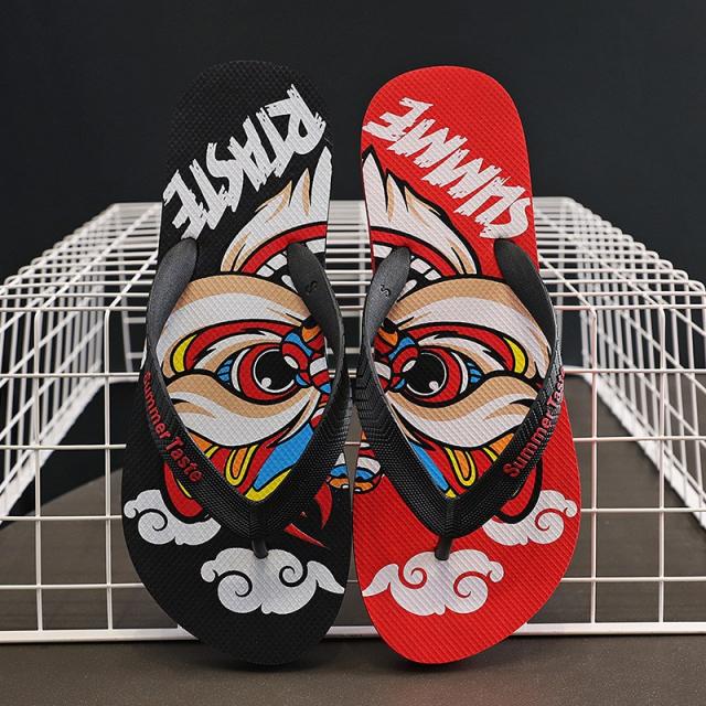 ZZJJC 헤링본 슬리퍼 남성 비치웨어 미끄럼 방지용 실외샌들 풋슈즈