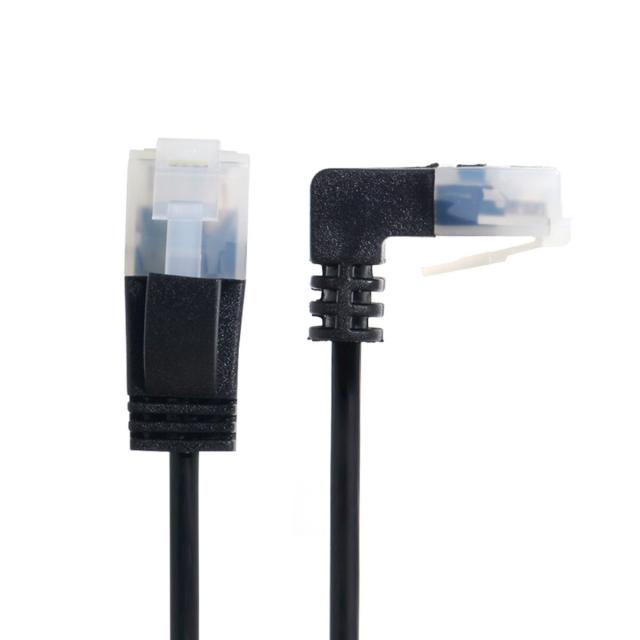 직각 90도 좌우 커브 CAT6 RJ45 랜선 90도 직각 인터넷 기계실 커브 크리스털 헤드, 300cm, CAT6아래로 내려가다