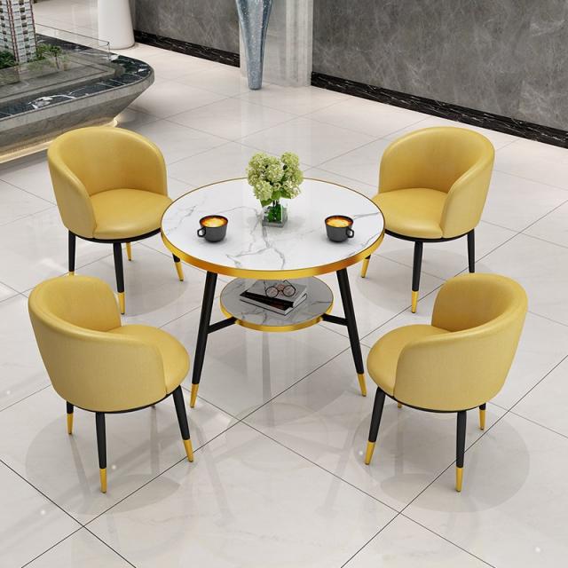DIPYLON 4인테이블 의자세트 북유럽 경사교담 탁자와 의자 조합 접견 사무소 레저 매점부 소형, [기함판]1+4 옐로 워시프로텍터+80이중목탁