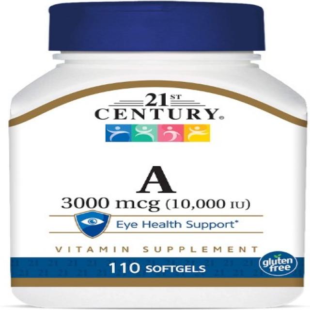 21st CENTURY 비타민A 10000IU 야맹증 영양제 110캡슐, 1통