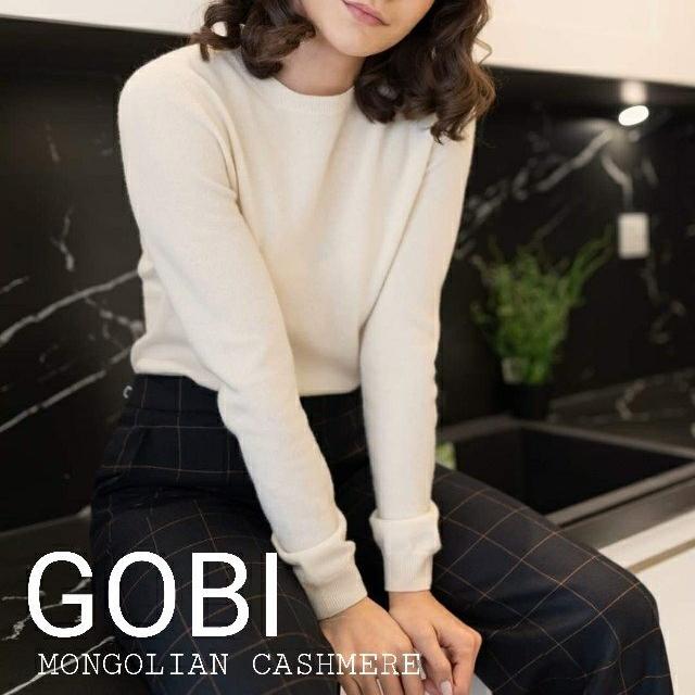 GOBI CASHMERE 고비 오가닉 캐시미어 천연색 라운드넥 니트