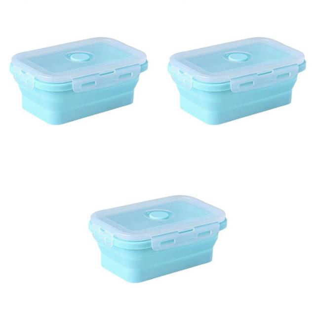 JC 3pcs 접을 수있는 실리콘 야영 그릇 음식 급료 도시락 상자 350/800/1200ml