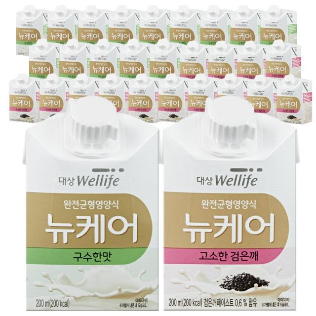 [대상웰라이프] 뉴케어 구수한맛 검은깨맛 아셉틱 200ml x 30팩, 구수한맛 15팩+고소한검은깨 15팩