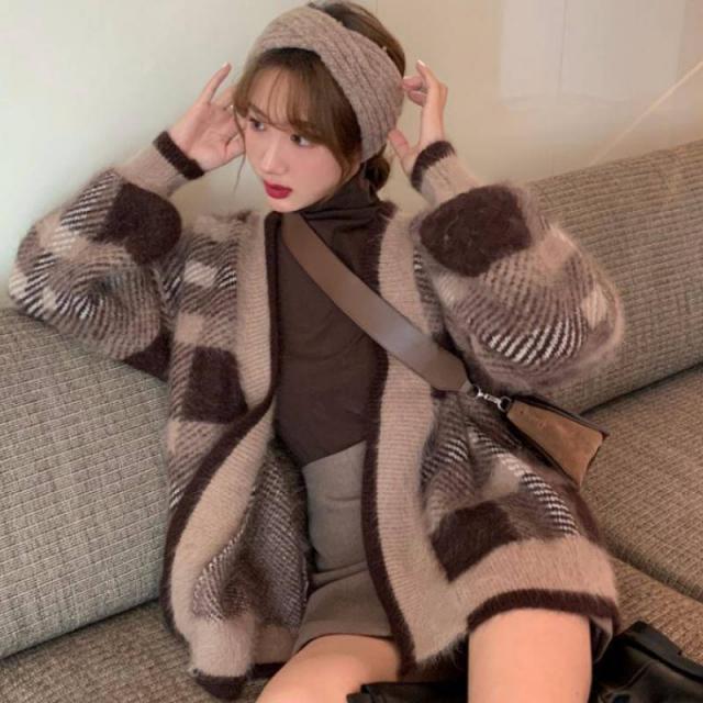 KORELAN 뜨겁다 니트 가을 겨울 서양풍 작고 향기롭다 키 작다 기질 어저 직업 경숙 스웨터 투피스