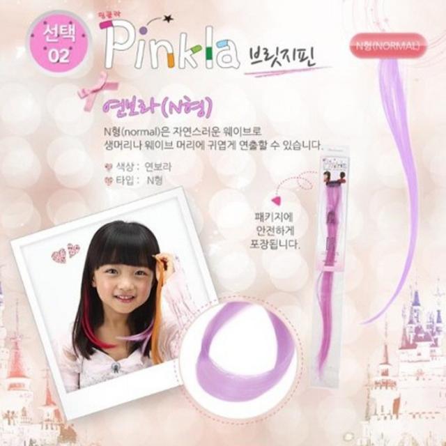 추천 브릿지 붙임 머리 컬러 헤어 피스 부분 가발 패션 포인트 아이 들 꾸미기 어린이 붙임머리, 1개, 핑크라 브릿지_핫핑크