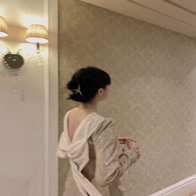 스팽글원피스 HAZE 볏가지 추락함 꿈의 파리 하객 흔들리다 생김새 벨벳 등트임 나비넥타이 2230868297