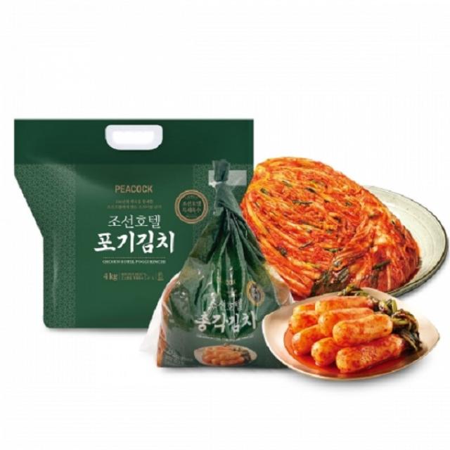 피코크 조선호텔 포기김치 4kg + 총각김치 1.5kg, 단품, 상세설명 참조