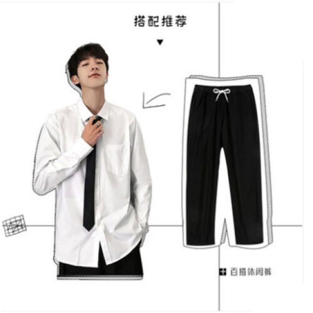 결혼 예약증명서에 흰 셔츠 커플룩 선입견 패션 남녀고생 졸업반대 셔츠 차(9)