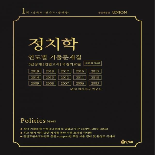 Union 정치학 연도별 기출문제집(주관식 2차):5급공채 입법고시 국립외교원, 인해