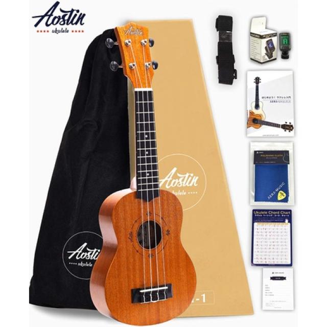 Aostin 오스틴 UMI-1 소프라노 우쿨렐레 마호가니 (보증서 튜너 교칙 본 등 8 종 세트) PROD11290002497, 소프라노  공식 8 종 세트