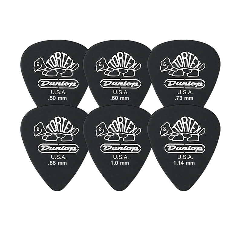 1 pc dunlop tortex black guitar picks bass 중재자 어쿠스틱 일렉트릭 액세서리 클래식 두께 0.5/0.6/0.73/0.88/1.0/1.14mm, 단일, 0.5mm^0