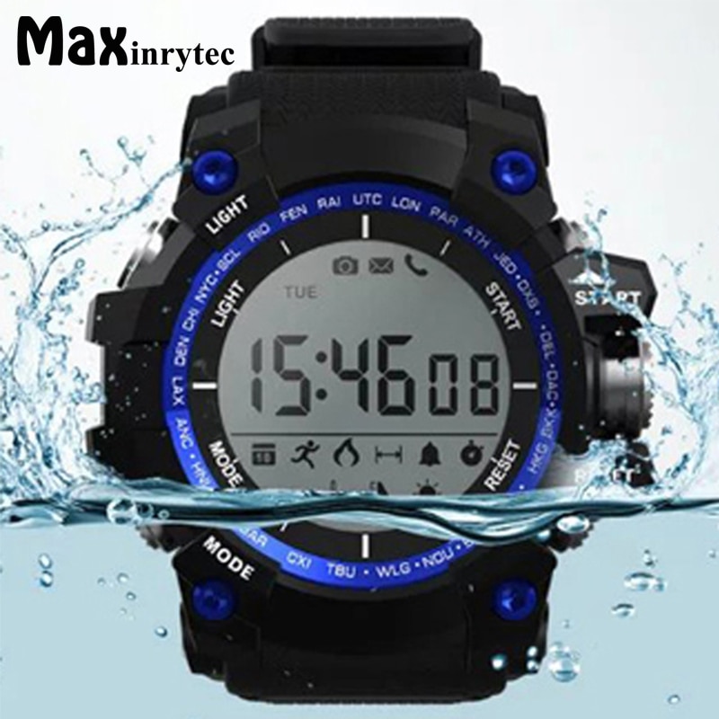 Maxinrytec xr05 스포츠 건강 스마트 시계 지원 고도 기압 온도 uv 모니터링 블루투스 손목 시계, 1개, 검정