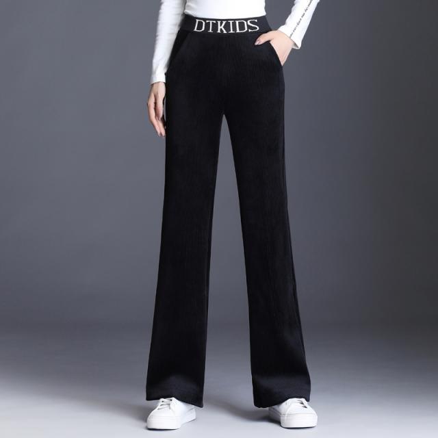 여자코듀로이 코듀로이팬츠 하이웨스트 2019가을 루즈핏 코르덴 통돌이 청소 긴바지 골드벨벳 와이드팬츠