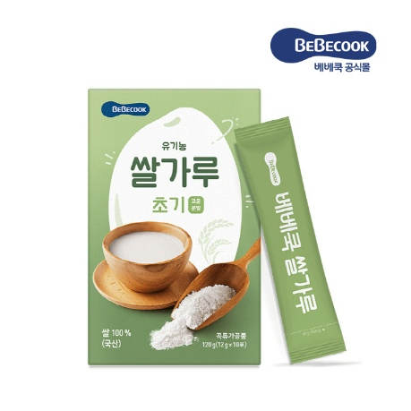 베베쿡 유기농 쌀가루 초기 12g x 10p, 12개입