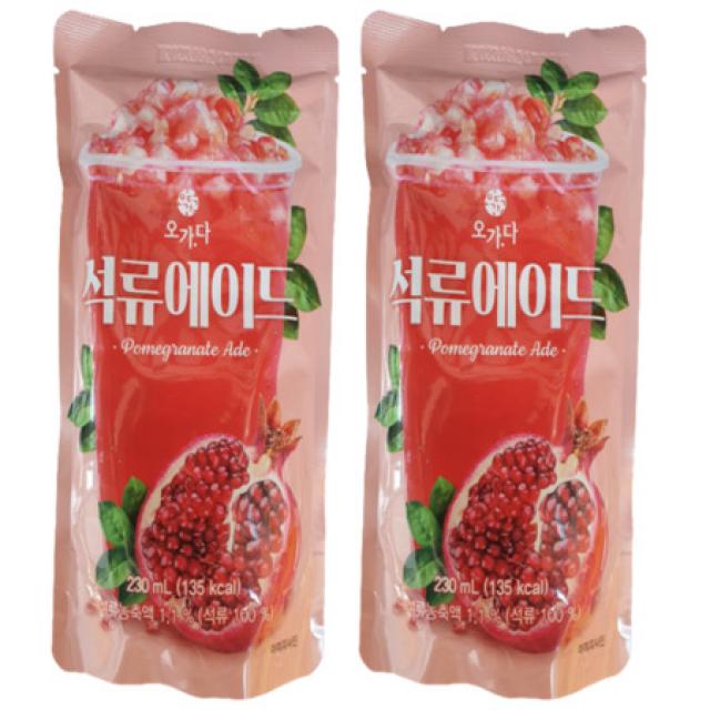 오가다 석류에이드 아이스파우치 음료 230ml x 10개 (무료배송), 상세페이지 참조