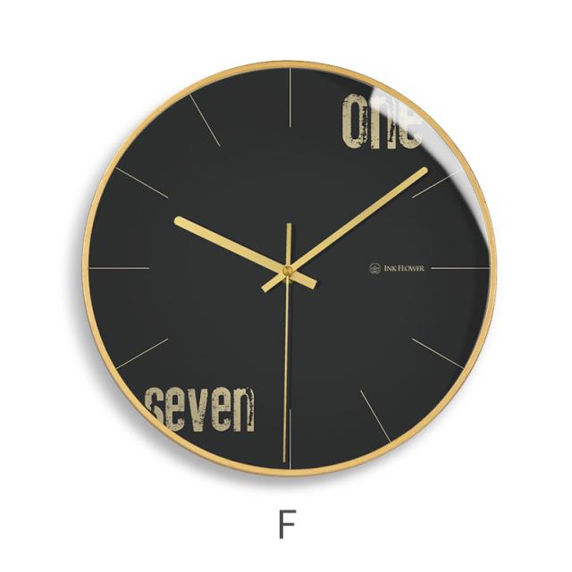 인테리어시계 모던 북유럽스타일의 미니멀 괘종시계 시계걸이식 벽거실 가정용 벽걸이 침실 식당 시계, C06-F-고딕-금테-골드색침-당분간 상품발송