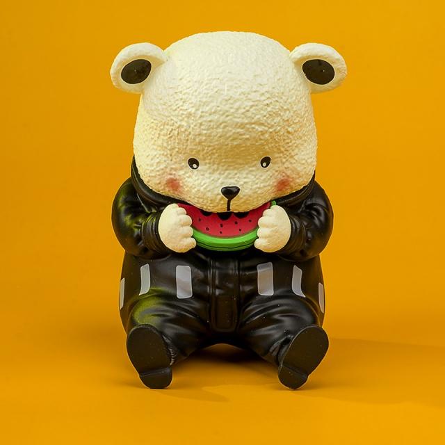 자동차 해적왕 GK 먹다 박과 식물의 총칭 베이퍼 베어 맹물 계열 큐트 먹깨비 피규어 모형 차다 재 진열 선물, 블랙