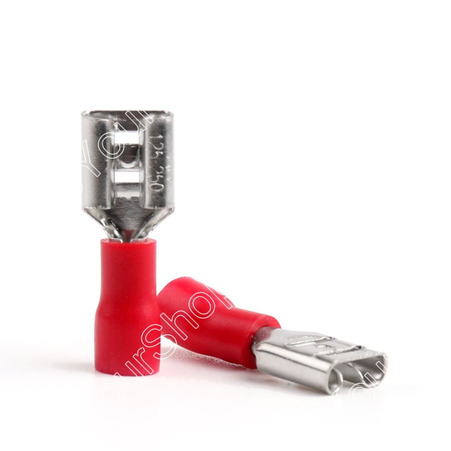 여성 스페이드 압착 압착 절연 커넥터 Areyourshop 개 단자 1000 FDD1-250 압착 단자 T, 1개